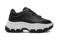 Scarpe donna Guess sneaker zeppa Berrett ecopelle embossed black D25GU02 FLTBERELE12 35