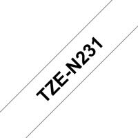 Brother TZe-N231 Labeltape ongelamineerd Tapekleur: Wit Tekstkleur: Zwart 12 mm 8 m - thumbnail