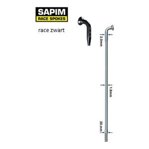 Spaken 14-274 rvs race zwart 14/15 db