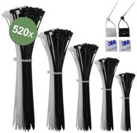 Quadrios 23CA243 23CA243 Kabelbinder Zwart, Wit UV-stabiel 520 stuk(s)