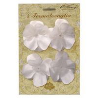 Tafelkleed klemmen witte bloemen 4 stuks   - - thumbnail