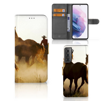 Samsung Galaxy S21 Plus Telefoonhoesje met Pasjes Design Cowboy - thumbnail