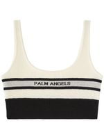 Palm Angels haut à logo intarsia - Blanc