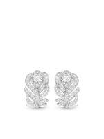 Boucheron boucles d'oreilles Plume de Paon en or blanc 18ct serties de diamants - Argent