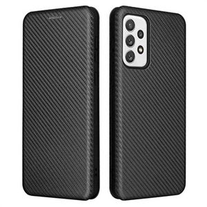 Samsung Galaxy A73 5G Flip Case - Koolstofvezel - Zwart