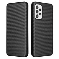 Samsung Galaxy A73 5G Flip Case - Koolstofvezel - Zwart - thumbnail