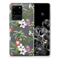 Samsung Galaxy S20 Ultra TPU Hoesje Flamingo Palms - thumbnail