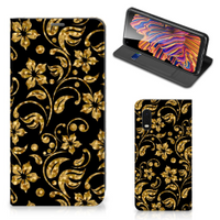 Samsung Xcover Pro Smart Cover Gouden Bloemen