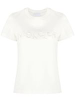 Moncler t-shirt en coton à logo brodé - Blanc