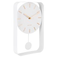 Karlsson wandklok Pendulum Charm met slinger 32,5 cm staal wit