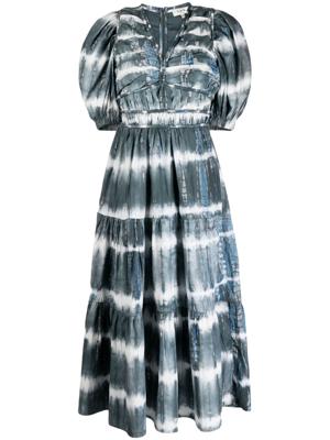 Sea Midi-jurk met tie-dye print - Blauw