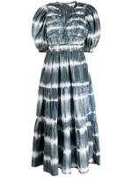 Sea Midi-jurk met tie-dye print - Blauw