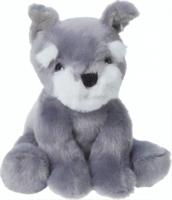 Tender Toys knuffelhond 14 cm grijs
