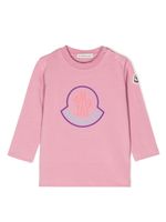 Moncler Enfant sweat en coton stretch à logo imprimé - Rose