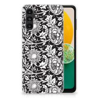 Samsung Galaxy A13 | A04s TPU Case Black Flowers - thumbnail