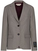 Marni blazer boutonné à motif pied-de-poule - Gris