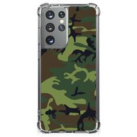 Samsung Galaxy S21 Ultra Doorzichtige Silicone Hoesje Army Dark