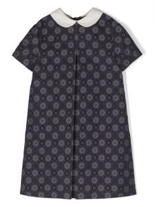 Gucci Kids robe en lin à motif monogrammé - Bleu