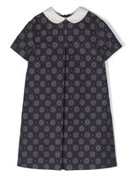 Gucci Kids robe en lin à motif monogrammé - Bleu