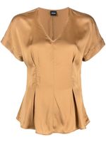 ASPESI blouse évasée à fini satiné - Marron