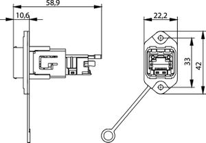 Telegärtner J80020A0011 RJ45-flensset variant 14 Chassisbus, inbouw Aantal polen: 8P8C Metaal 1 stuk(s)