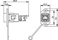 Telegärtner J80020A0011 RJ45-flensset variant 14 Chassisbus, inbouw Aantal polen: 8P8C Metaal 1 stuk(s) - thumbnail