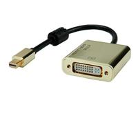 ROLINE GOLD 4K Mini DisplayPort-DVI adapter, actief, v1.2, Mini DP ST - DVI BU