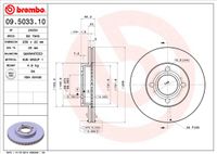 Remschijf BREMBO, Remschijftype: Binnen geventileerd, u.a. für Audi - thumbnail