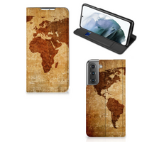 Samsung Galaxy S21 FE Book Cover Wereldkaart