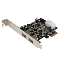 StarTech.com 2-poorts PCI Express (PCIe) SuperSpeed USB 3.0-kaartadapter met UASP LP4-voeding - thumbnail