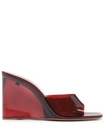 Amina Muaddi mules compensées Lupita Glass 95mm en verre - Rouge