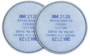 3m stoffilter 2128 p2 ozon en organische damp en zure gassen 10 paar