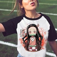 Kamado Nezuko Kamado Tanjiro T-Shirt Anime Cartoon Anime 3D Grafisch Street Style Voor Voor Stel Voor heren Dames Volwassenen Back To School 3D afdrukken Lightinthebox