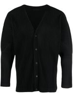 Homme Plissé Issey Miyake cardigan plissé à boutons pression - Noir - thumbnail