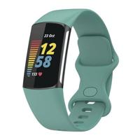 By Qubix - Compatible met Fitbit Charge 5 - Fitbit Charge 6 Sportbandje met dubbele lus - Dennenboom groen - Maat: L - Compatible fitbit bandje