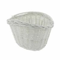 Rieten Fietsmand mand aan stuur ovaal wit