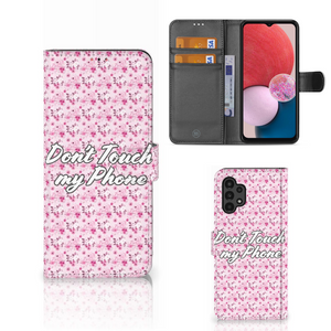 Samsung Galaxy A13 (4G) Portemonnee Hoesje Flowers Pink DTMP