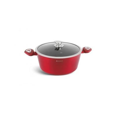 Edënbërg Red Line - Luxe Aluminium Kookpan Met Deksel - Ø 28 Cm - Rood, Gietaluminium Edënbërg Red Line - Luxe Aluminium Kookpan Met Deksel - Ø 28 Cm - Rood, Gietaluminium