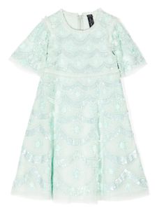 Needle & Thread robe ornée de sequins Fifi à fleurs brodées - Vert