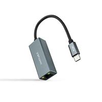 NANOCABLE 10.03.0406 Converter USB-C naar Gigabit Ethernet 10/100/1000 Mbps, aluminium, grijs, 15 cm