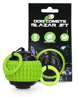 Dog Comets Blazar Jet Hondenspeelgoed met TPR-band, duurzaam hondenspeelgoed, robuuste hondenbal, rubberen bal, geschikt voor honden, hondenbal voor gezonder tandvlees, speelgoedbal, groen