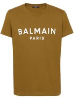 Balmain t-shirt en coton à logo imprimé - Marron