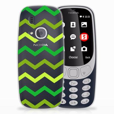 Nokia 3310 (2017) TPU bumper Zigzag Groen