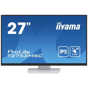 Iiyama ProLite T2752MSC-W1 Touchscreen monitor Energielabel: E (A - G) 68.6 cm (27 inch) 1920 x 1080 Pixel 16:9 5 ms HDMI, DisplayPort, Hoofdtelefoon (3.5 mm