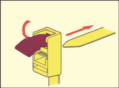 HellermannTyton 115-00001 SPEEDYTIE-PA66-YE-V1 Kabelbinder 750 mm 13 mm Geel, Rood Hersluitbaar, Met terughaaloog, Met snelsluiting 5 stuk(s)