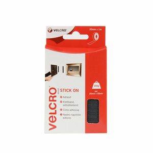 VELCRO® VEL-EC60211 Klittenband Om vast te plakken Haak- en lusdeel (l x b) 1000 mm x 20 mm Zwart 1 m