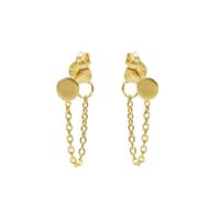 Karma Oorbellen Chain Mini Disc Goud