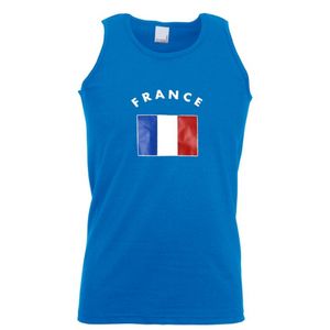 Heren singlet met de Franse vlag 2XL  -