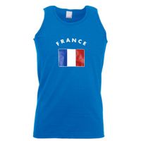 Heren singlet met de Franse vlag 2XL  -