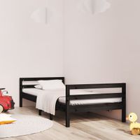 Bedframe massief grenenhout zwart 90x200 cm - thumbnail